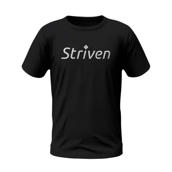 Round Neck Black T-shirt with Striven Logo