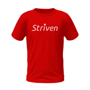 Round Neck Red T-shirt with Striven Logo