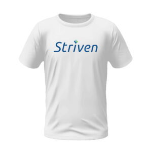 Round Neck White T-shirt with Striven Logo