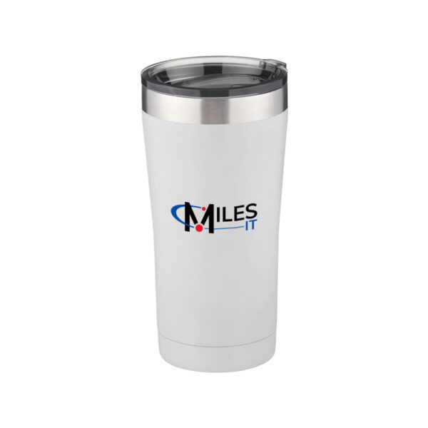 Travel Sipper Mug White Miles IT Logo