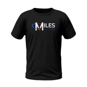 Round Neck Black T-shirt with MilesIT Logo