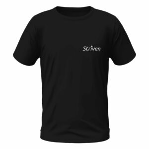 Round Neck Black T-shirt with Striven Small Logo