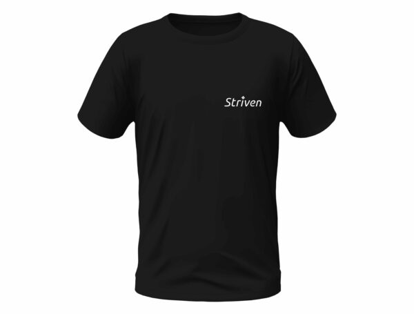 Round Neck Black T-shirt with Striven Small Logo