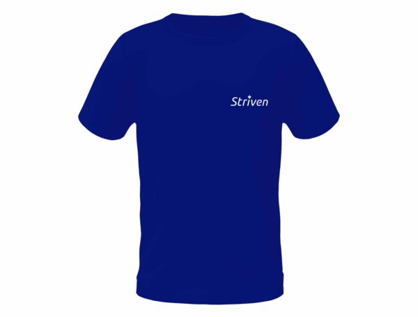 Round Neck Blue T-shirt with Striven Small Logo