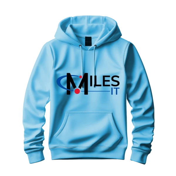 Light Blue Hoodie with MilesIT Logo