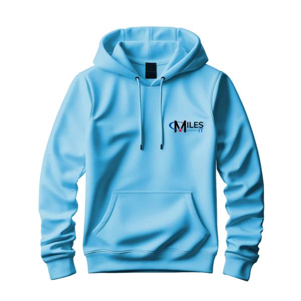 Light Blue Hoodie with MilesIT Small Logo