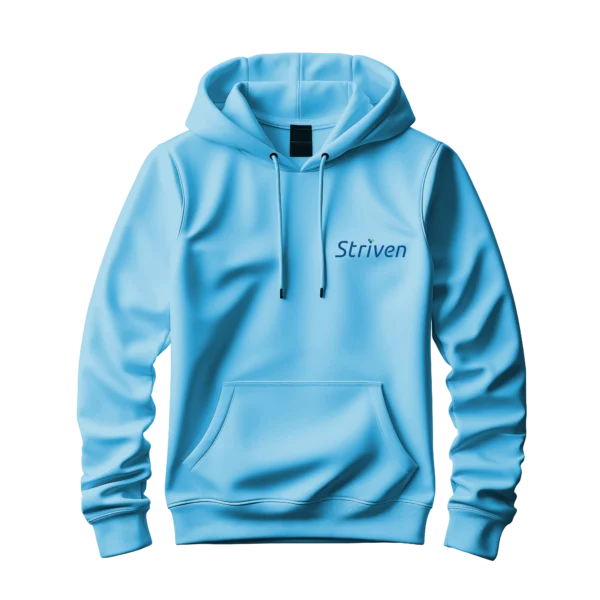Light Blue Hoodie with Striven Small Logo