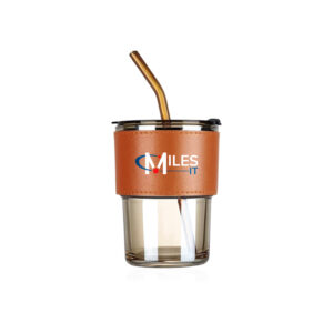 Glass with MilesIT Logo