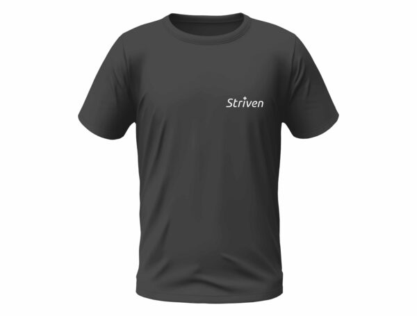 Round Neck Dark Grey T-shirt with Striven Small Logo