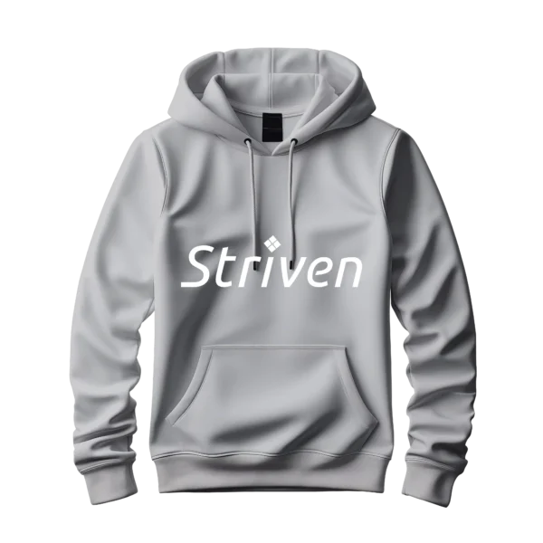 Grey Hoodie With Striven Logo