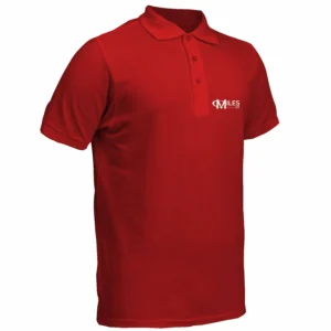 Red Polo T-Shirt with Small MilesIT Logo