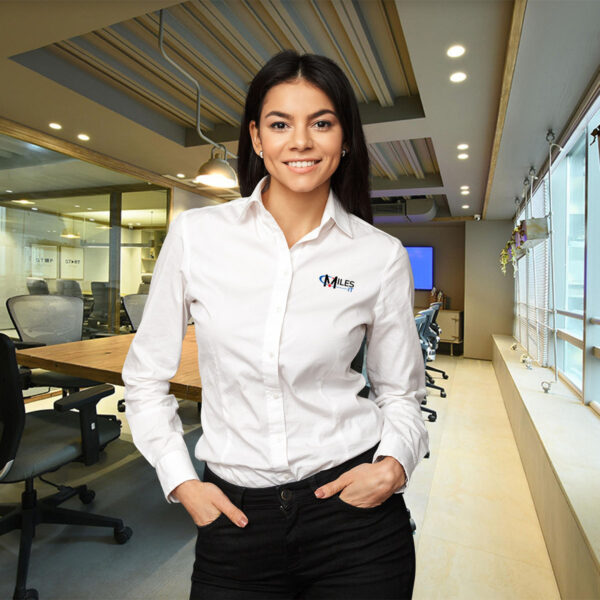 Womens White Shirt with MilesIT Logo
