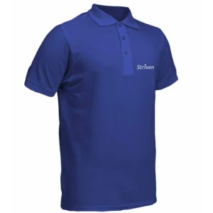 Blue Polo T-Shirt with Small Striven Logo