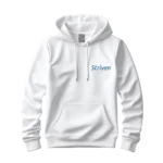 White Hoodie Striven Logo