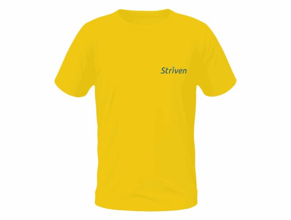 Round Neck Yellow T-shirt with Striven Small Logo
