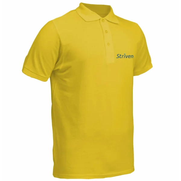 Yellow Polo T-Shirt with Small Striven Logo