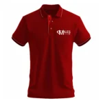 Red Polo T-Shirt with white Strip Small MilesIT Logo