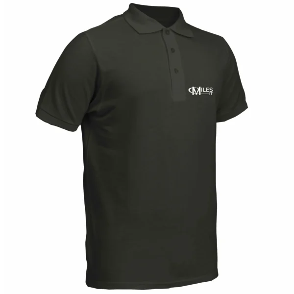 Black Polo T-Shirt with Small MilesIt Logo