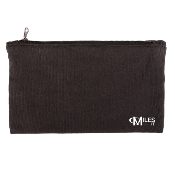 Black Canvas Pouch with MilesIT Logo
