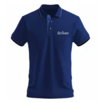 Blue Polo T-Shirt with white Strip Small Striven Logo
