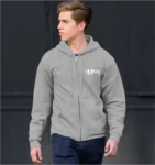 Grey Hoodie with Zipper & Small MilesIT Logo