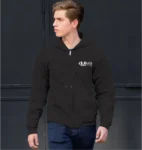 Black Hoodie with Zipper & Small MilesIT Logo