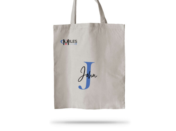 Tote Bag with MilesIT logo & Personalized Name