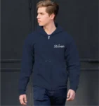 Blue Hoodie with Zipper & Small Striven Logo