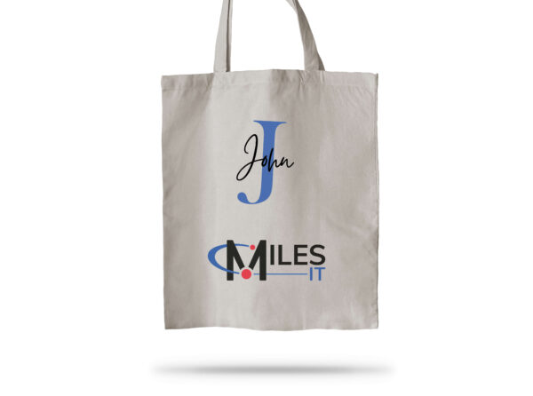 Tote Bag with MilesIT Big Logo & Personalized Name