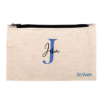 Pack of 4 pouches with Striven Logo & Personalized Name (2 white and 2 black colour poches)