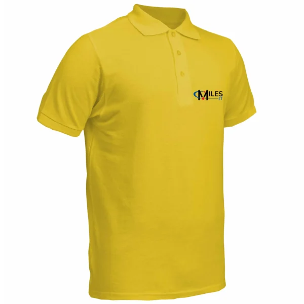 Yellow Polo T-Shirt with Small MilesIT Logo