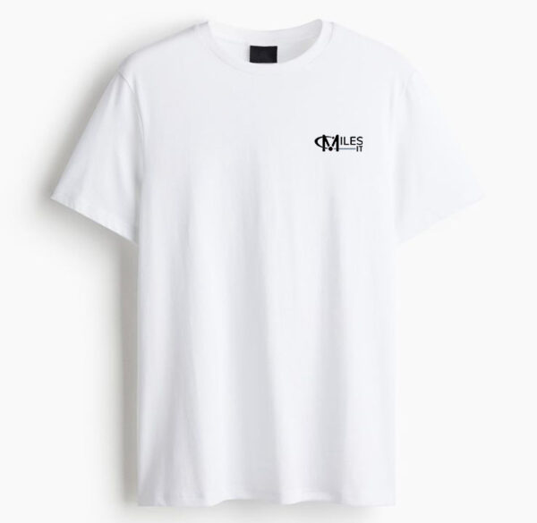 Branded round neck WHITE Oversized T-Shirt with Miles logo