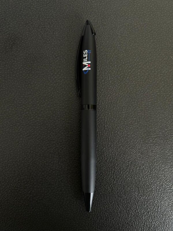 Black Premium Gel Pen with Miles Logo