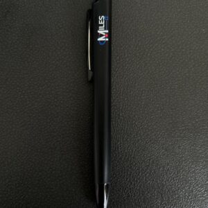 Black Square Ball Pen with Miles Logo
