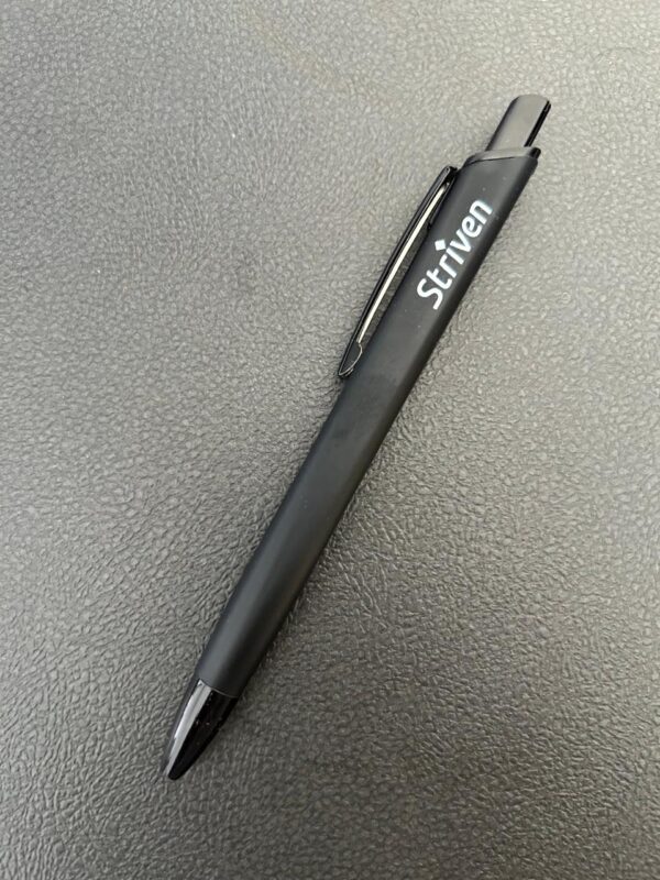 Black Square Ball Pen with Striven Logo