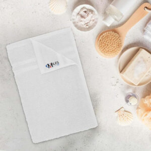 Hand Towel WHITE Set of 2 (580 GSM)| WITH MILES LOGO