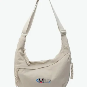 Lyrovo Travel Crossbody Crescent Bags for Women Over Shoulder Purse with Zipper Half Moon Sling Bag & Waist Bag Unisex Chest Bag with milesIT logo