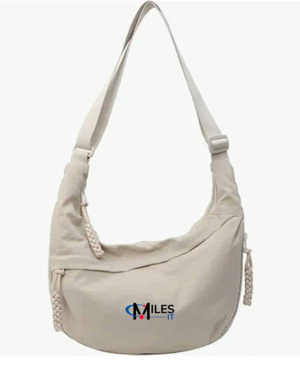 Lyrovo Travel Crossbody Crescent Bags for Women Over Shoulder Purse with Zipper Half Moon Sling Bag & Waist Bag Unisex Chest Bag with milesIT logo