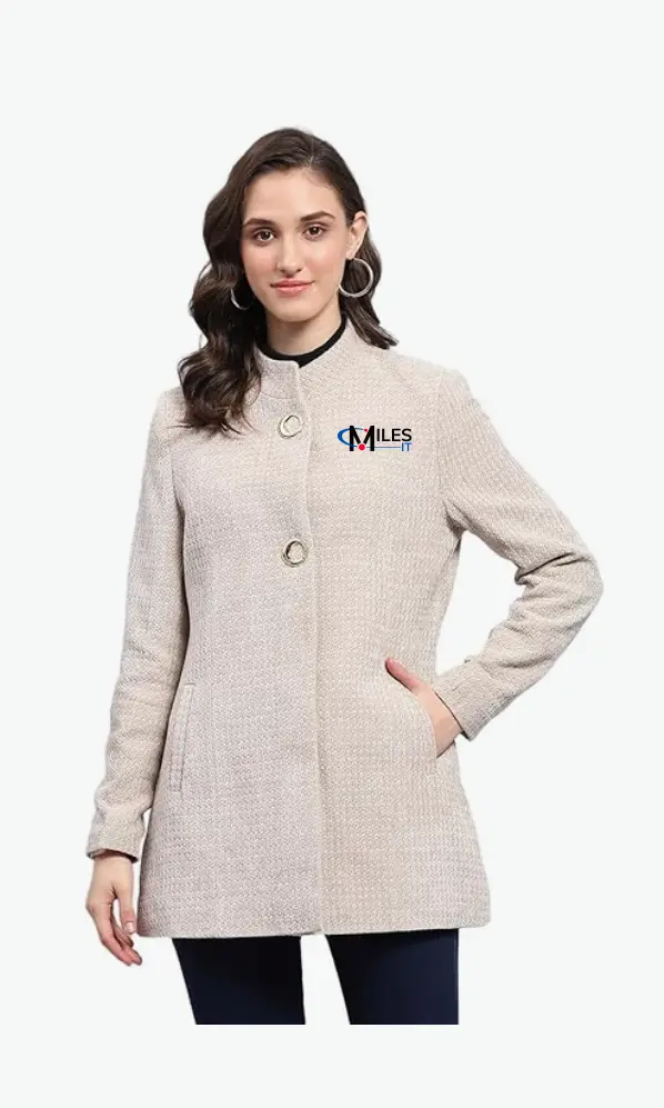 Monte Carlo Womens Self Design Round Neck Full Sleeve Coat (224067311) with milesIT logo