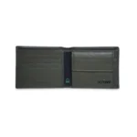 United Colors of Benetton Men's Leather Wallet Armagh - Olive Green| Global Coin Wallet with RFID Protection, Multiple Card Slots | Coin Pocket | Bi-Fold Purse for Men with striven logo