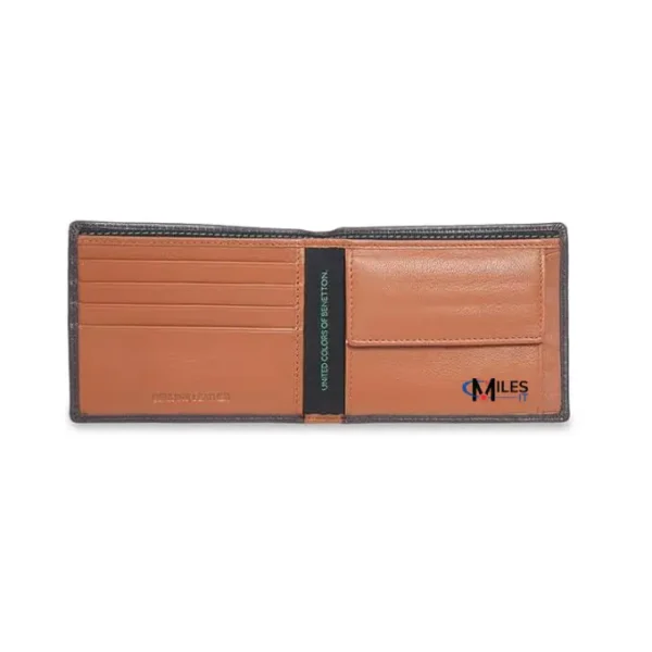 United Colors of Benetton Men's Leather Wallet Galway - Brown | Global Coin Wallet with RFID Protection, Multiple Card Slots | Coin Pocket | Bi-Fold Purse for Men | Ideal for Gifting with milesIT  logo