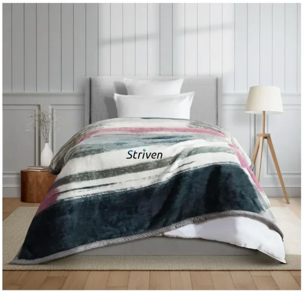 MYTRIDENT Home Essential Soft Sanctuary Single Blanket, Nolan WITH striven LOGO