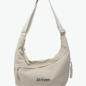 Lyrovo Travel Crossbody Crescent Bags for Women Over Shoulder Purse with Zipper Half Moon Sling Bag & Waist Bag Unisex Chest Bag with striven logo