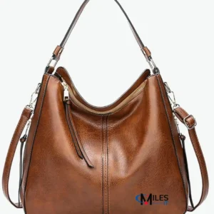 Storite Women's Faux Leather Shoulder Handbags Hobo Bag BigTote Bag for Office and College with Long Strap–,30x13x32cm with milesIT logo