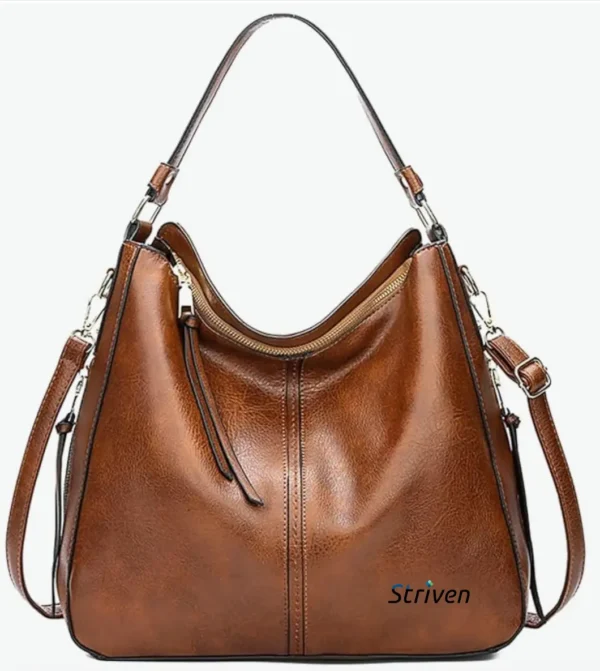 Storite Women's Faux Leather Shoulder Handbags Hobo Bag BigTote Bag for Office and College with Long Strap–,30x13x32cm with striven logo