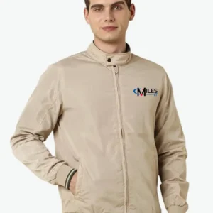 Allen Solly Men's Polyester Casual Jacket | Regular Fit High Neck | Standard Length with milesIT logo