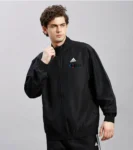 Adidas Men's Corp Wv Ttop Sports Jacket - Black Durable, Lightweight, Breathable Sportswear track Jacket for Gym, Running, Fitness, Casual Activewear For All-Season with milesIT logo