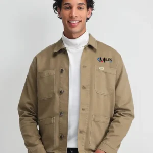 U.S. Polo Assn. Denim Co. Mens Grey Solid Long Sleeve Cotton Classic Denim Jacket with milesIT logo