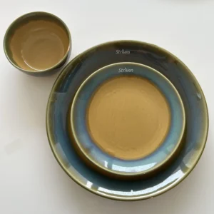 RAD Handcrafted ceramic Reactive Glaze Ceramic Dinner Set Striven Logo