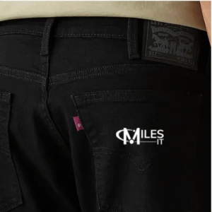 Levi's Men's 517 Black Bootcut Fit Mid-Rise Jeans MilesIT Logo